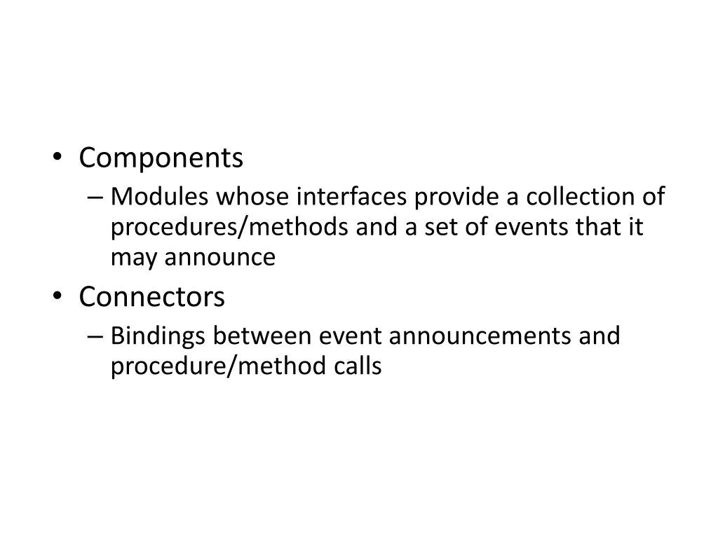 components modules whose interfaces provide