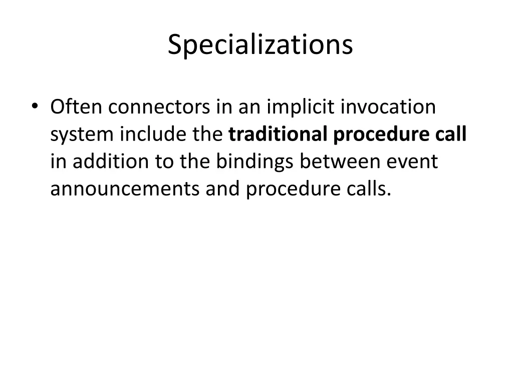 specializations