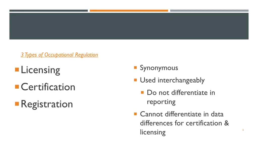 3 types of occupational regulation