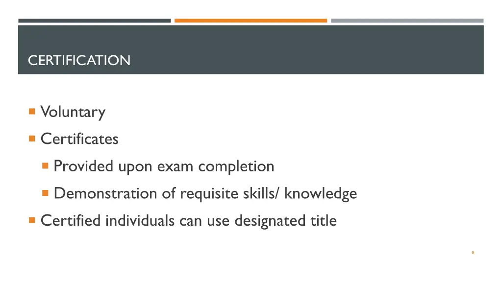 certification