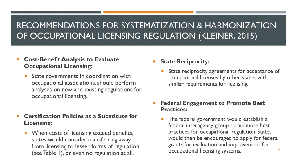 recommendations for systematization harmonization