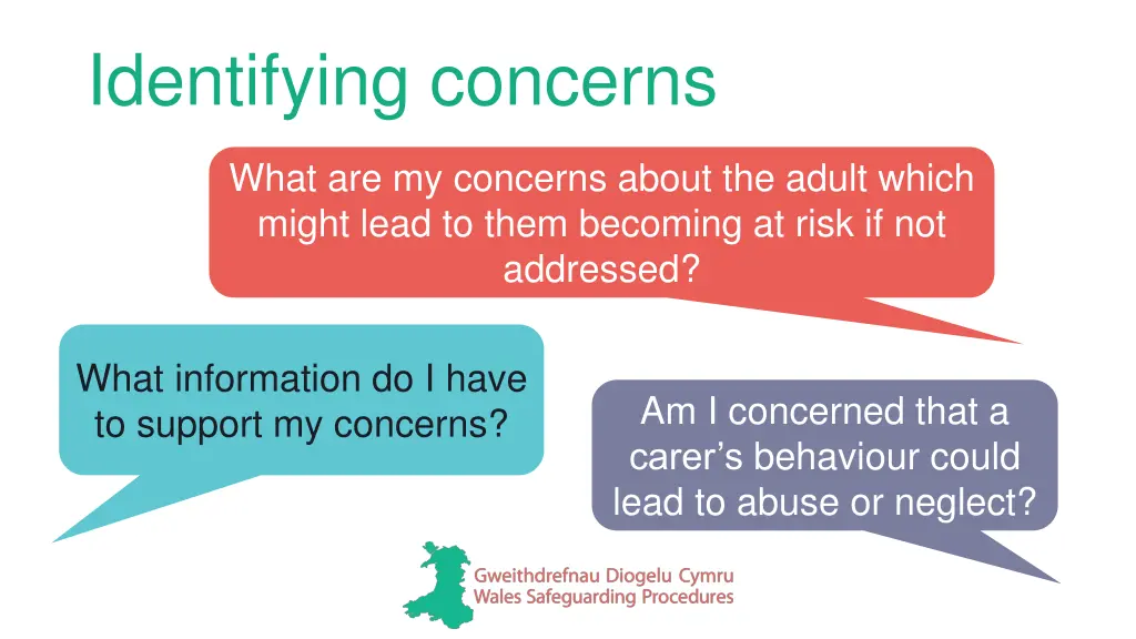 identifying concerns