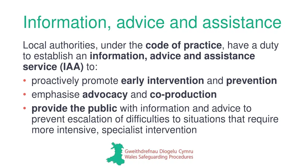 information advice and assistance