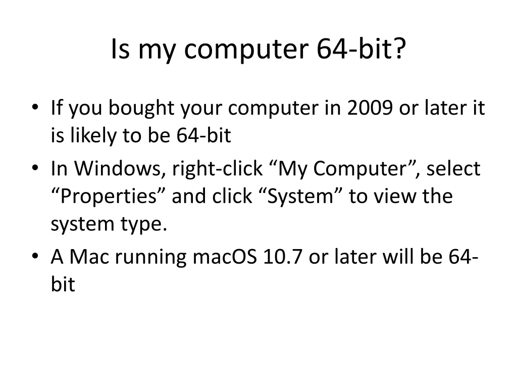 is my computer 64 bit