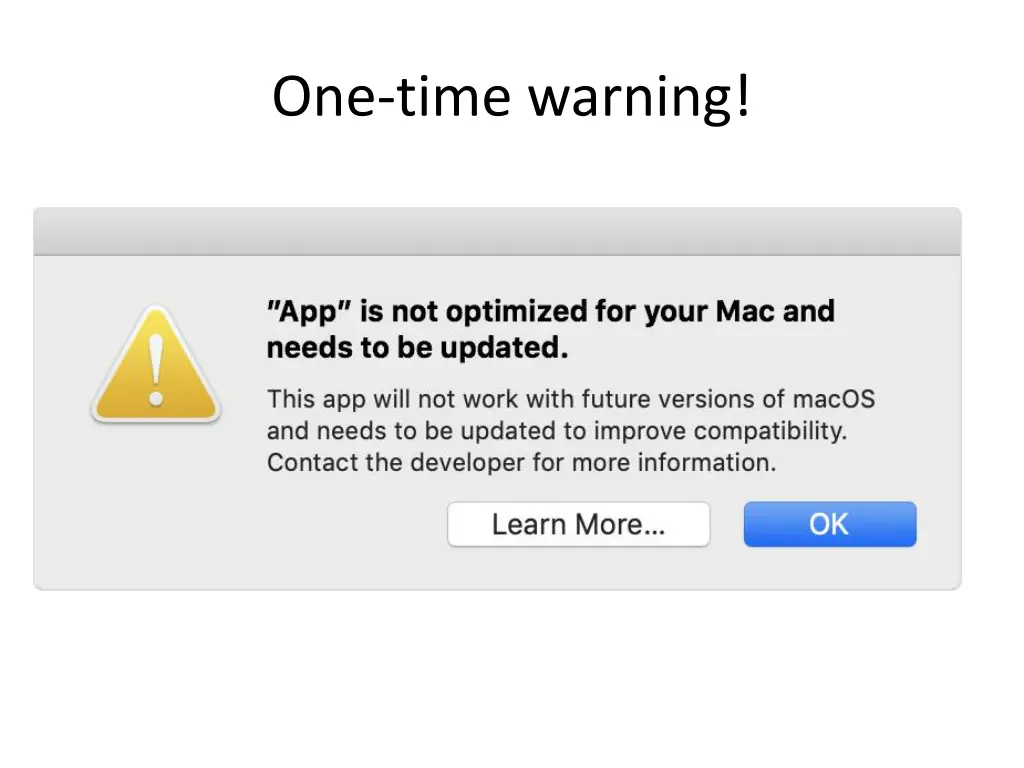 one time warning