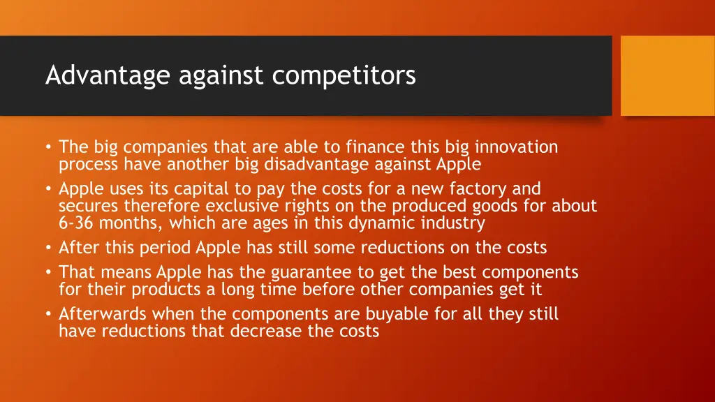 advantage against competitors 1