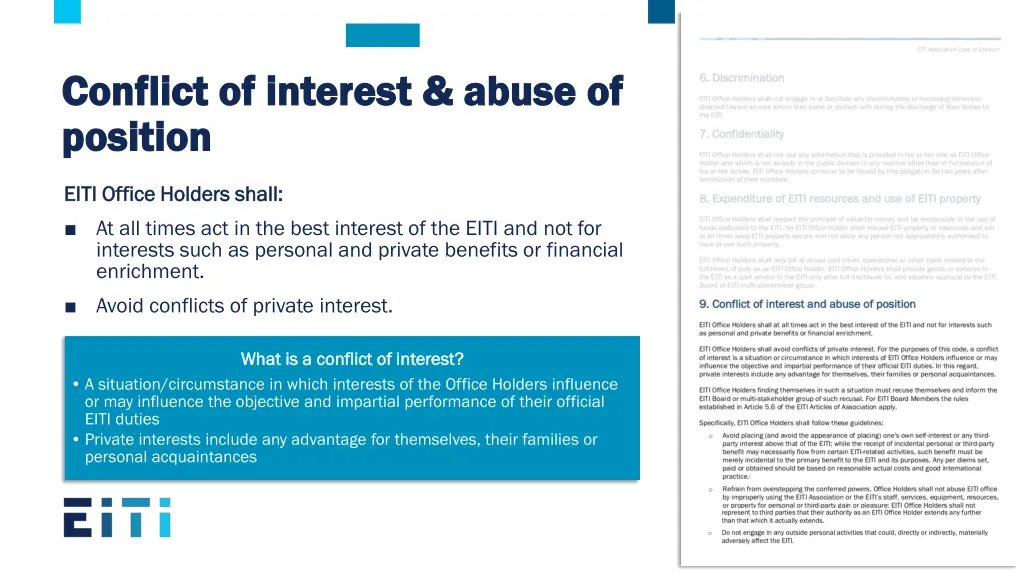 conflict conflict of of interest position position