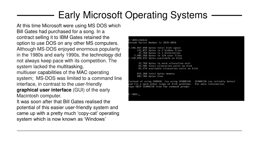 early microsoft operating systems at this time