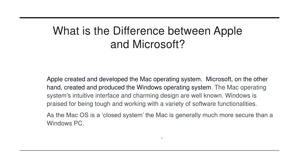 what is the difference between apple and microsoft