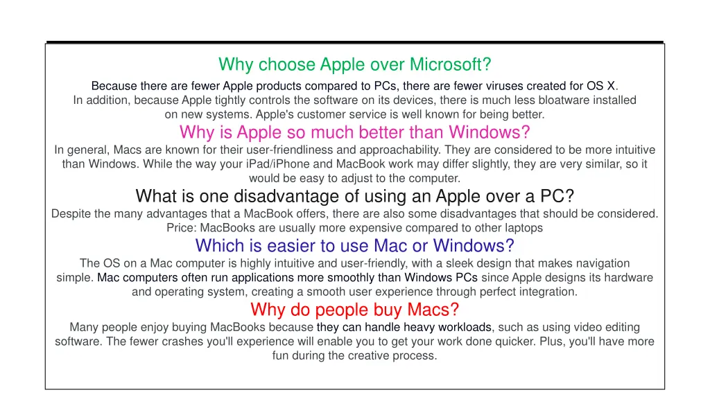 why choose apple over microsoft because there