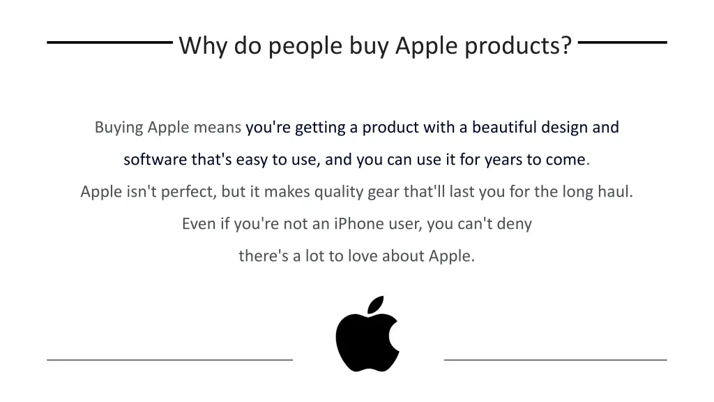 why do people buy apple products