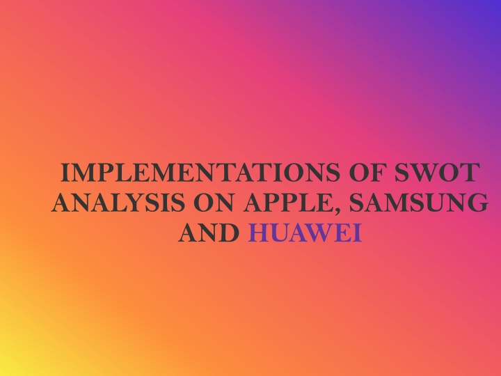 implementations of swot analysis on apple samsung