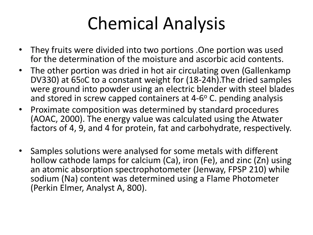 chemical analysis