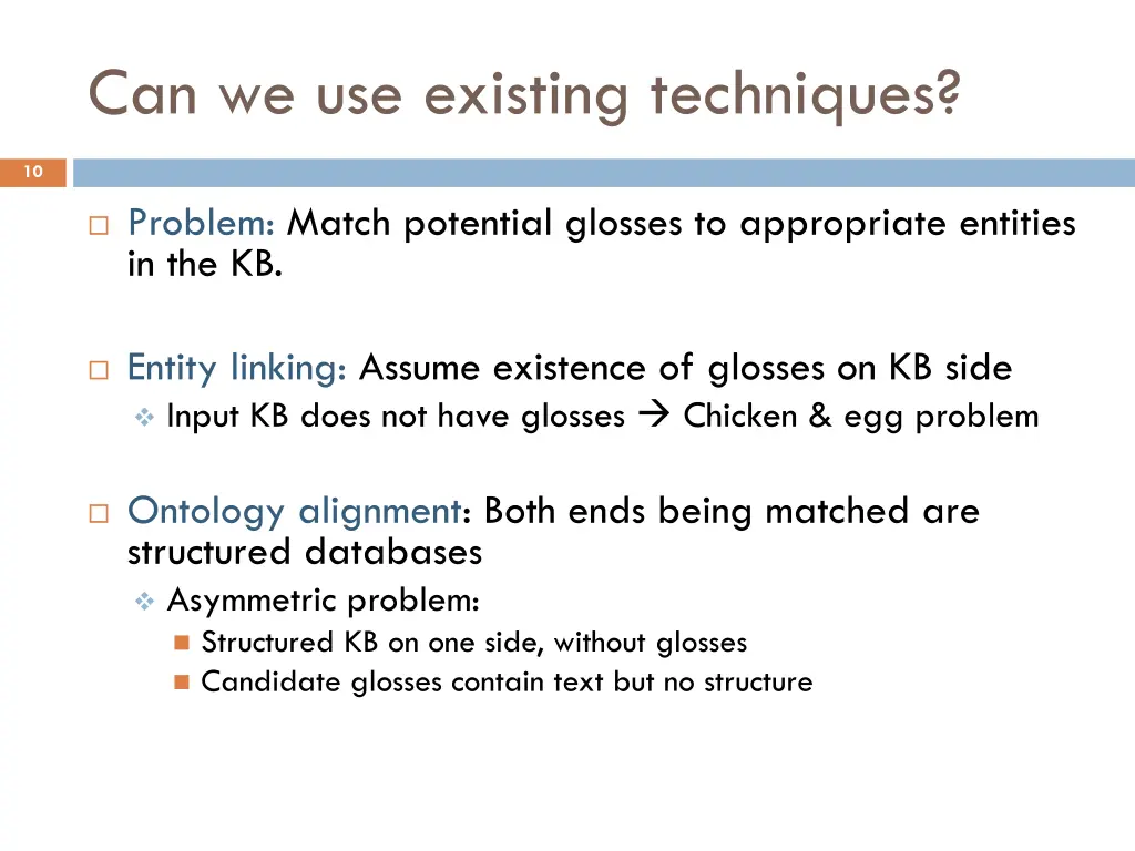 can we use existing techniques
