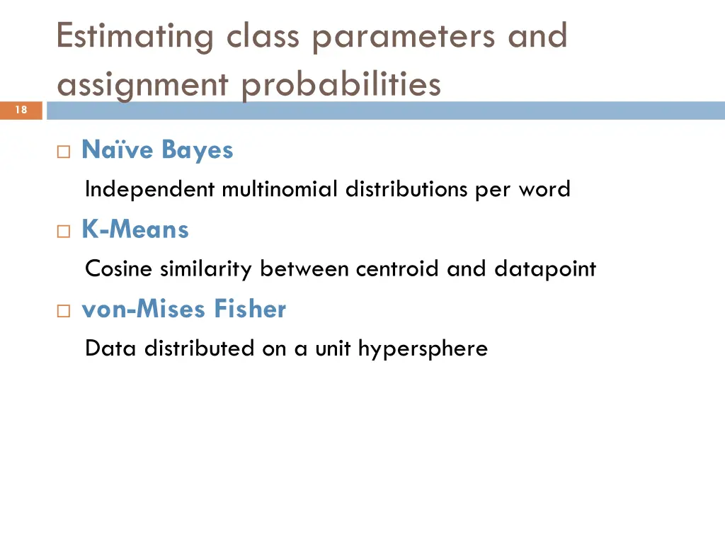 estimating class parameters and assignment