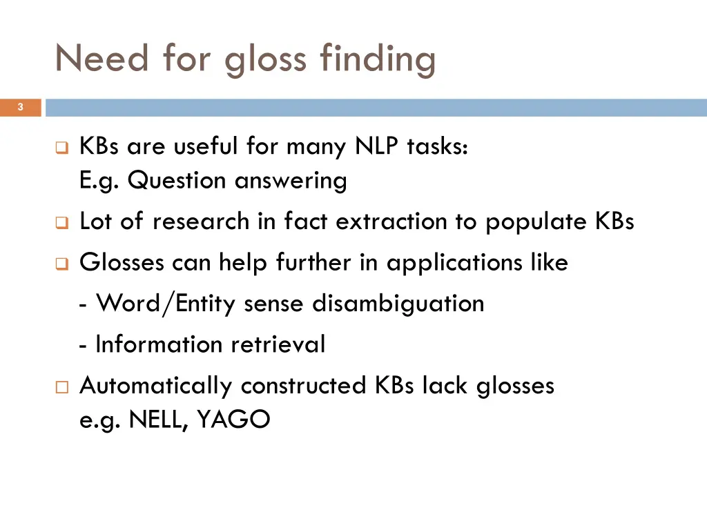 need for gloss finding