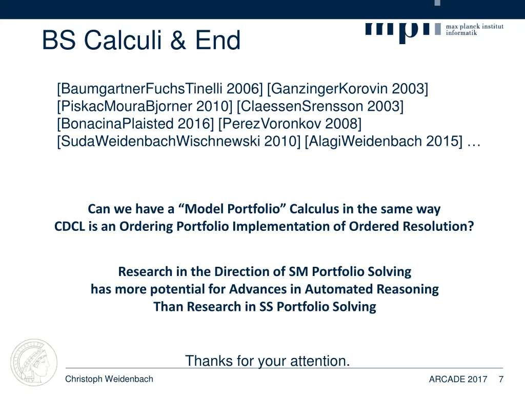 bs calculi end