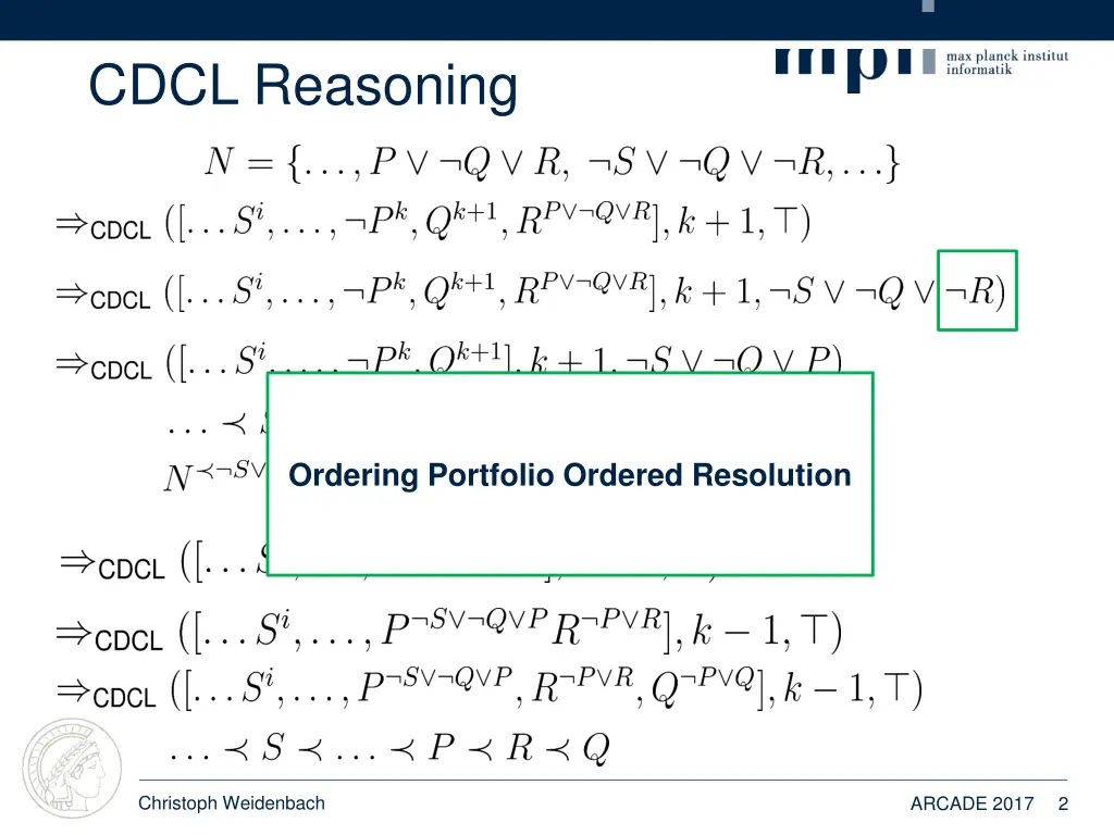 cdcl reasoning