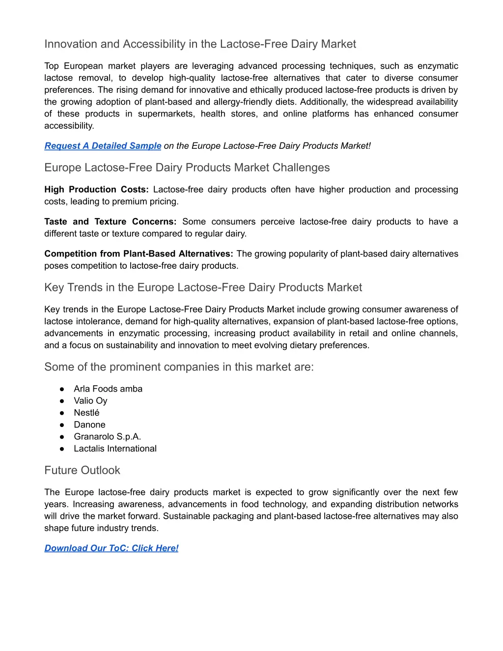 innovation and accessibility in the lactose free