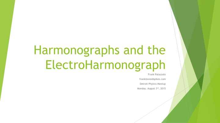 harmonographs and the electroharmonograph