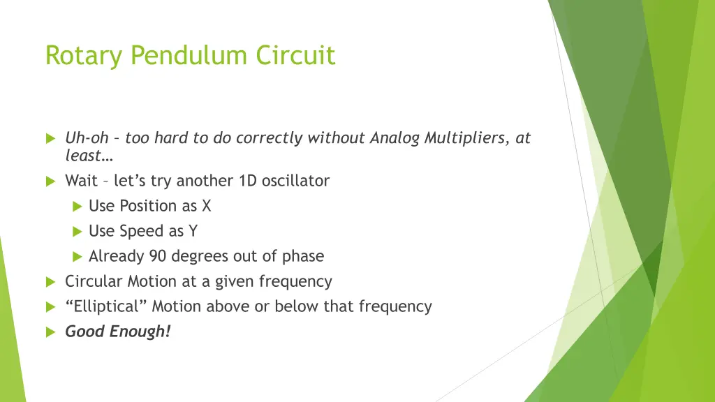 rotary pendulum circuit