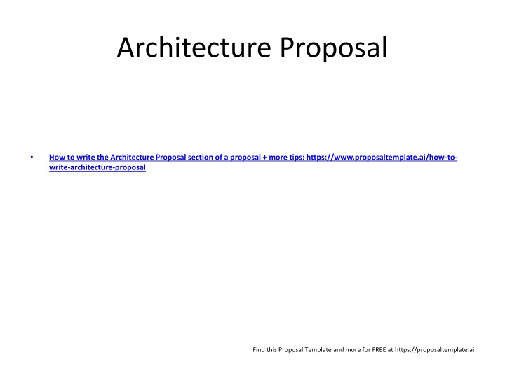 architecture proposal
