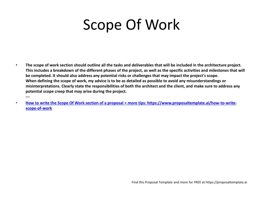 scope of work