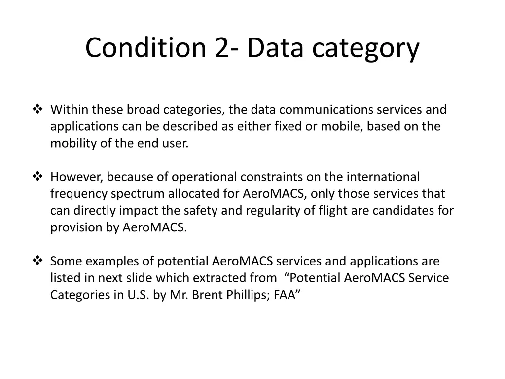 condition 2 data category