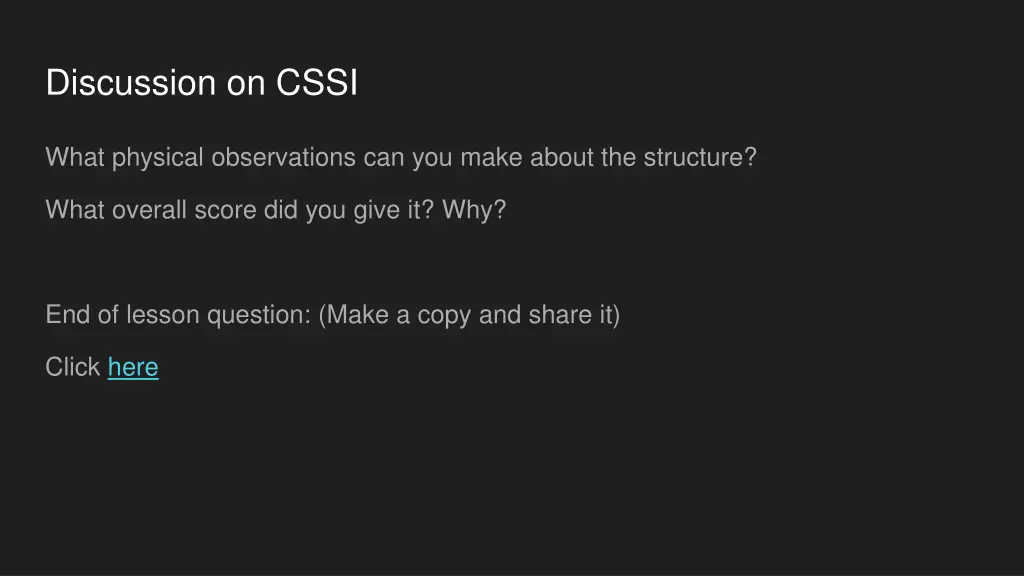 discussion on cssi