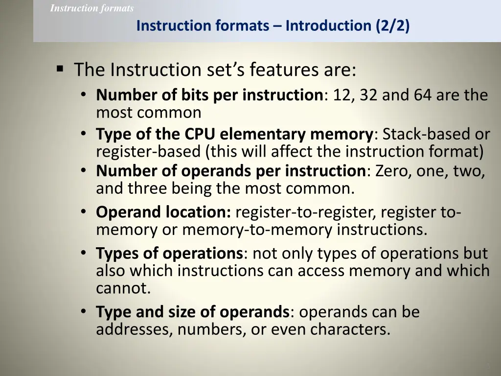 instruction formats 1