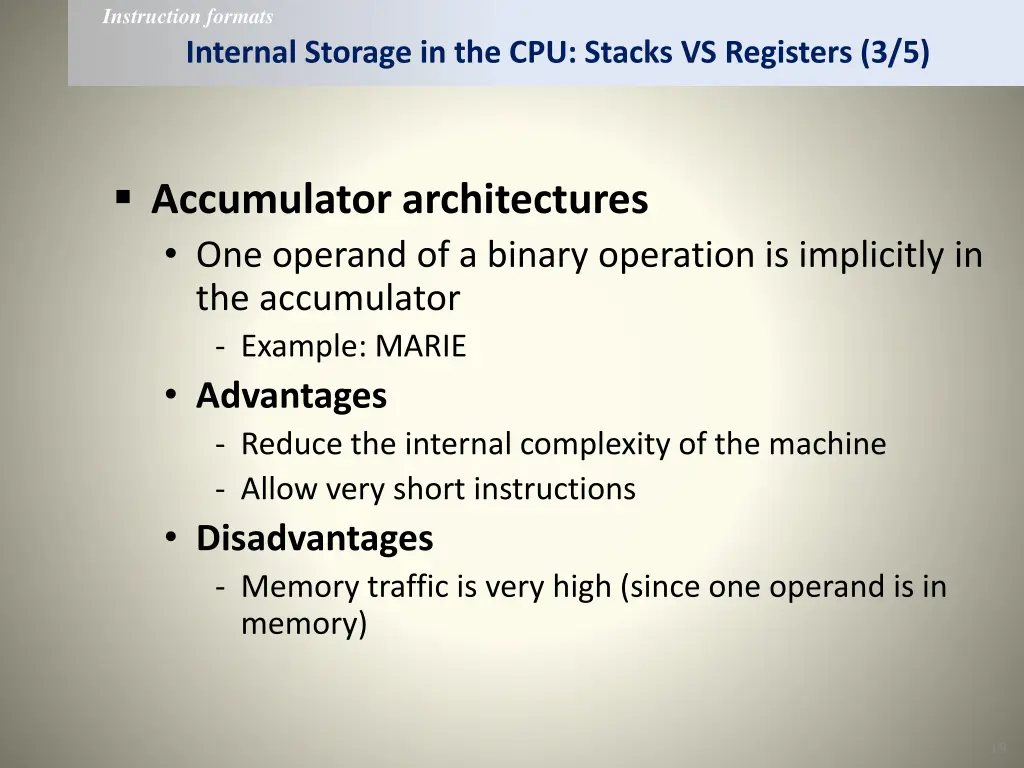 instruction formats 13