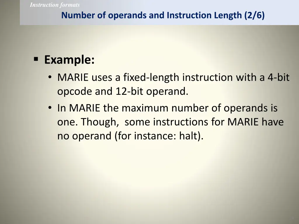 instruction formats 17