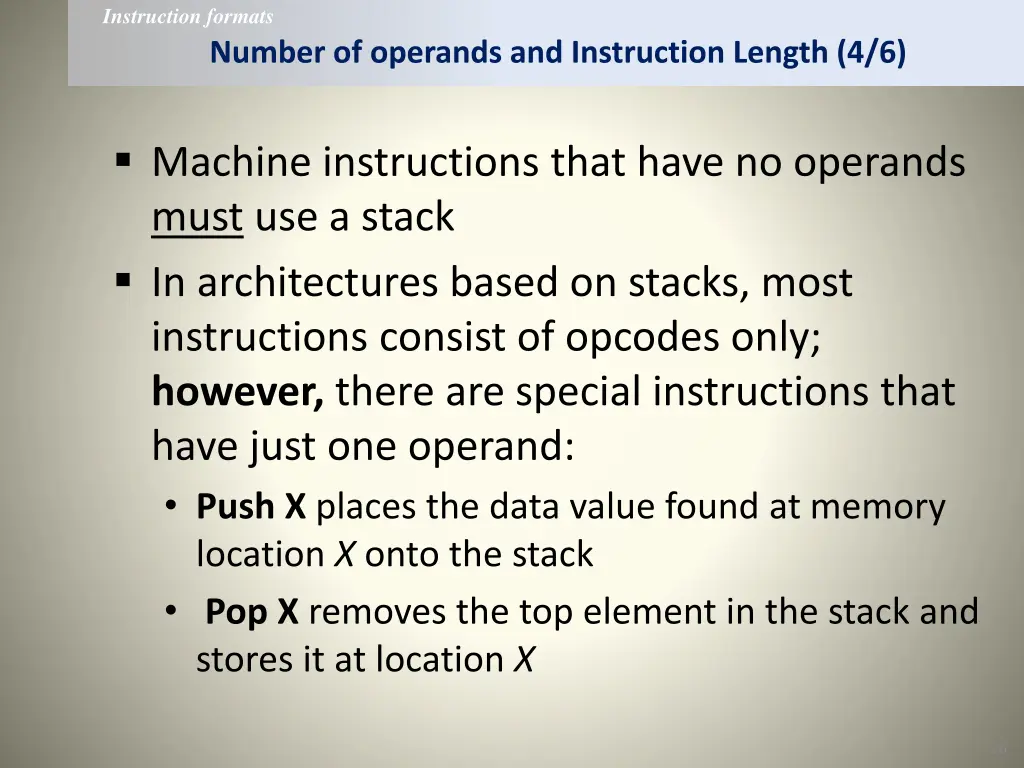 instruction formats 19