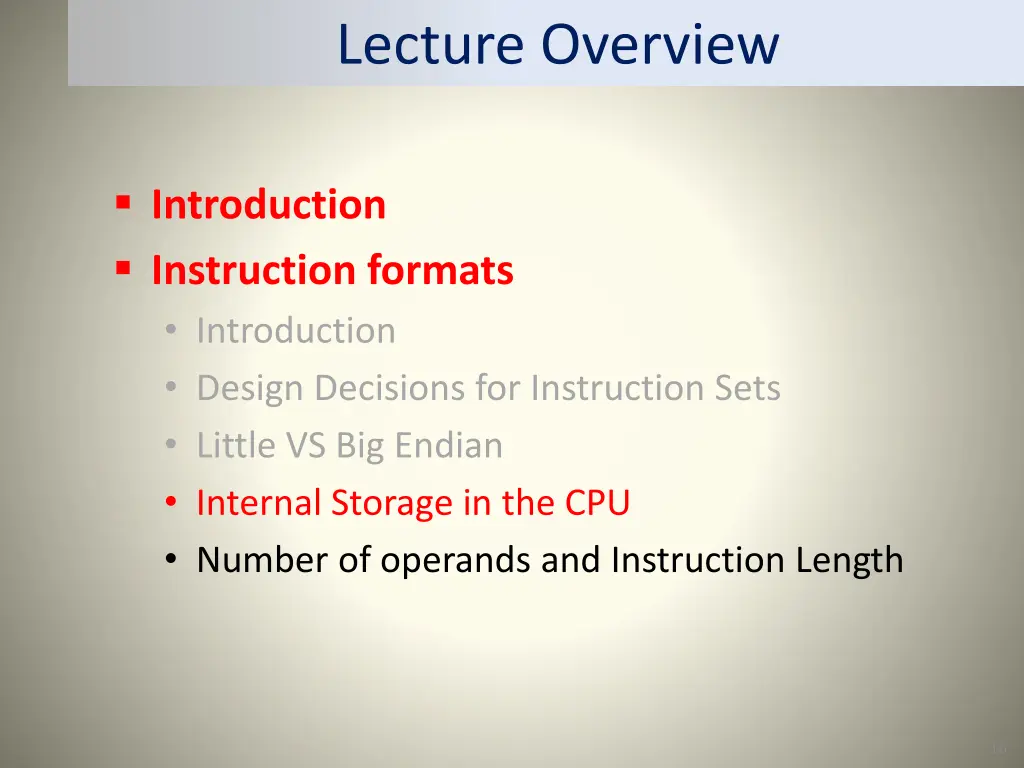lecture overview 2