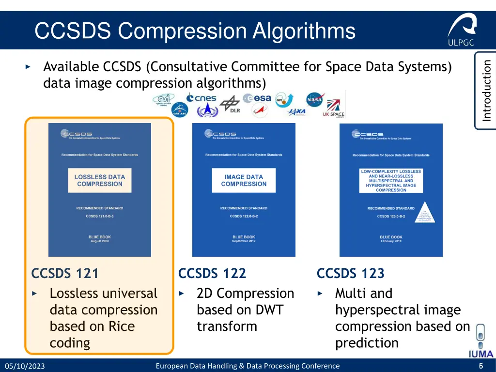 ccsds compression algorithms