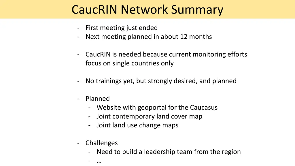 caucrin network summary 3