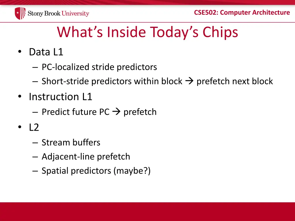 cse502 computer architecture 30