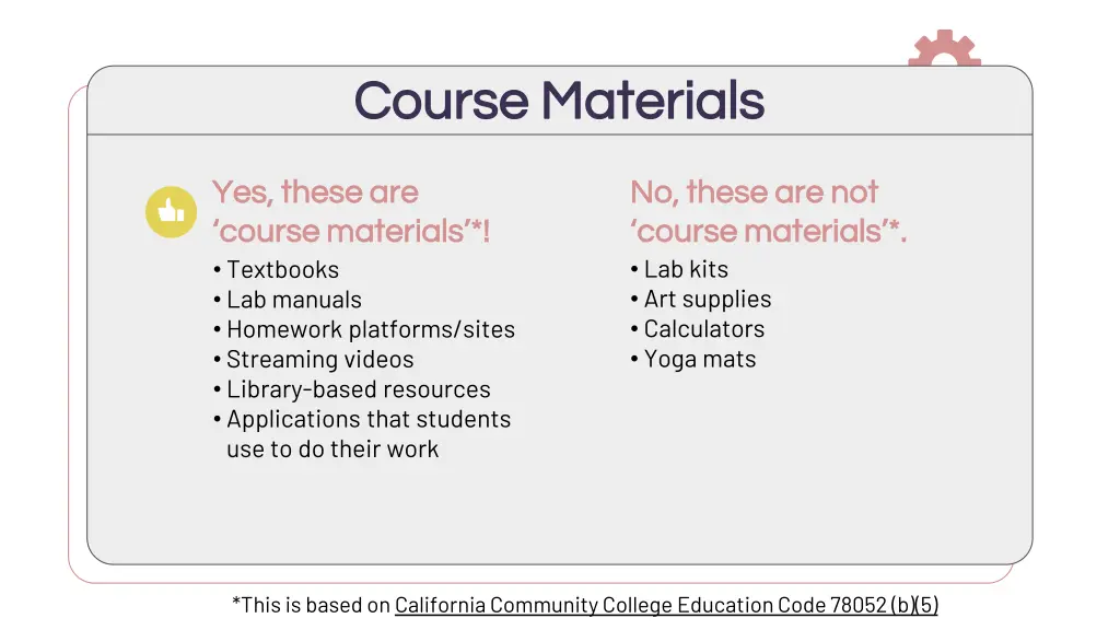 course materials course materials