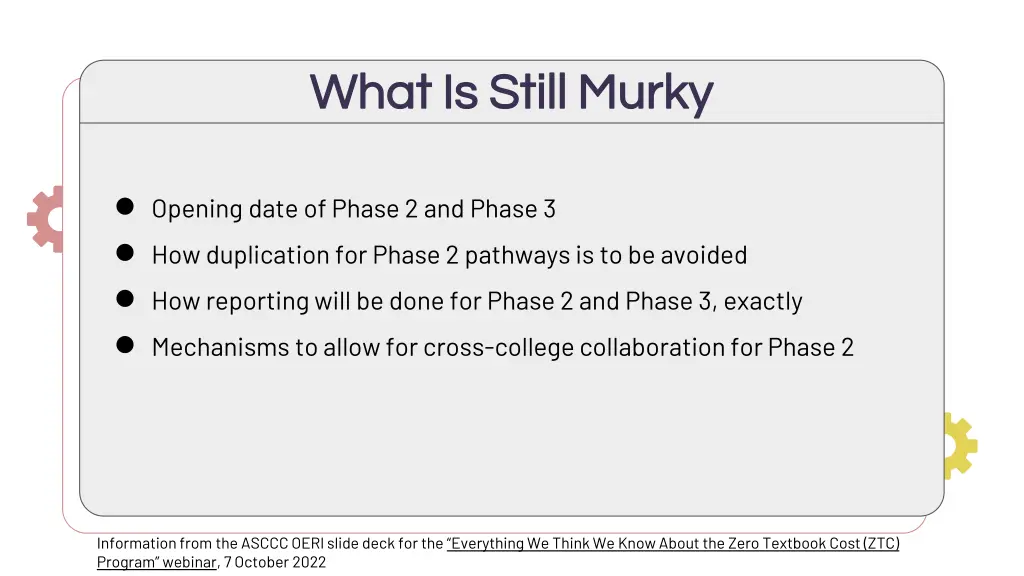 what is still murky what is still murky