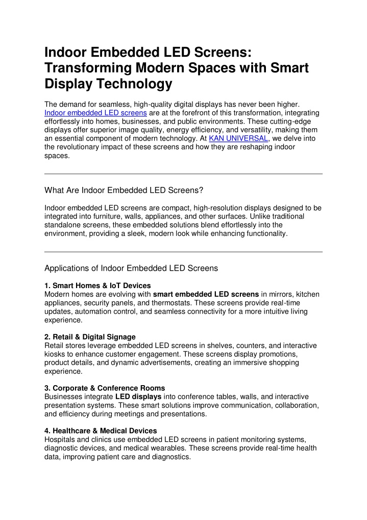 indoor embedded led screens transforming modern