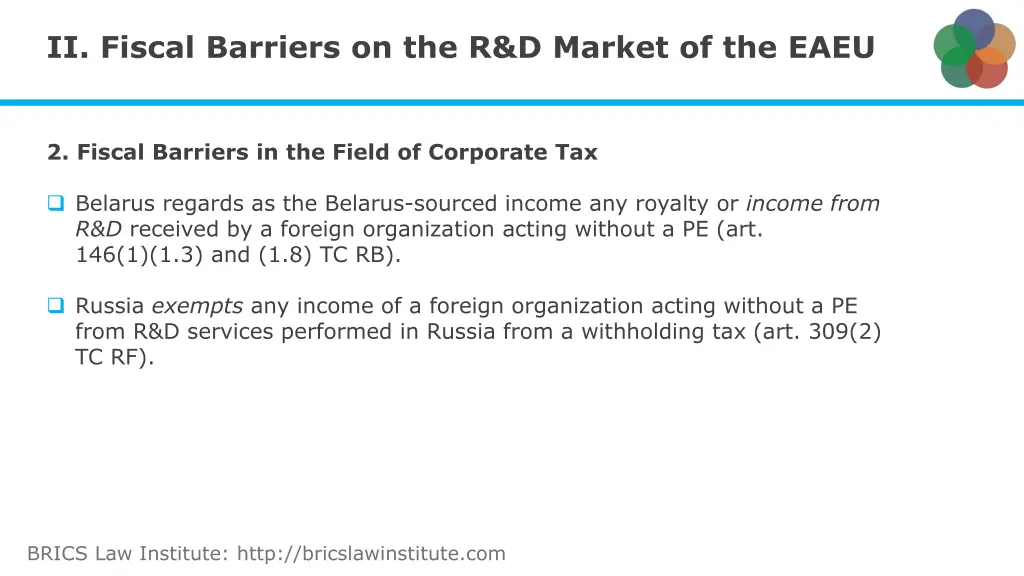ii fiscal barriers on the r d market of the eaeu 1
