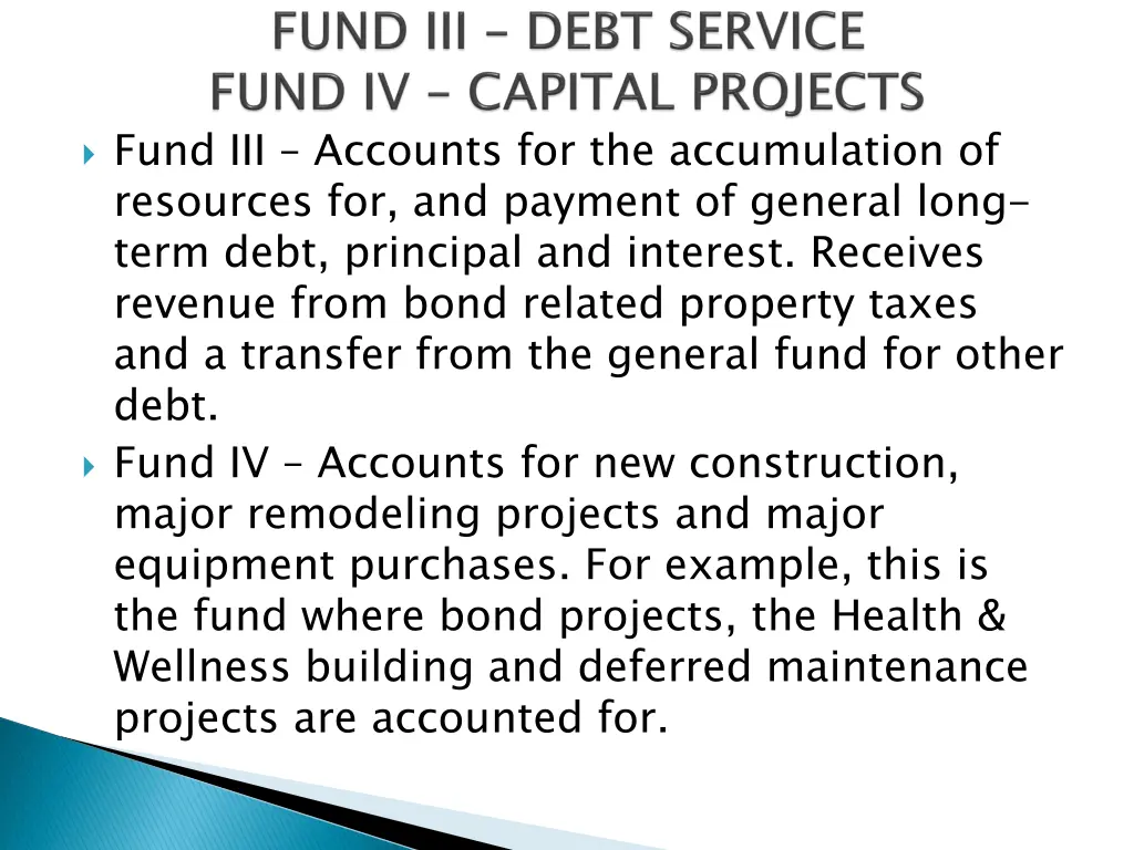 fund iii accounts for the accumulation