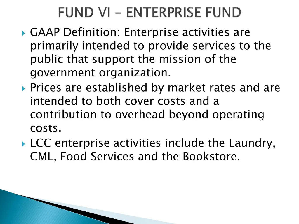 gaap definition enterprise activities