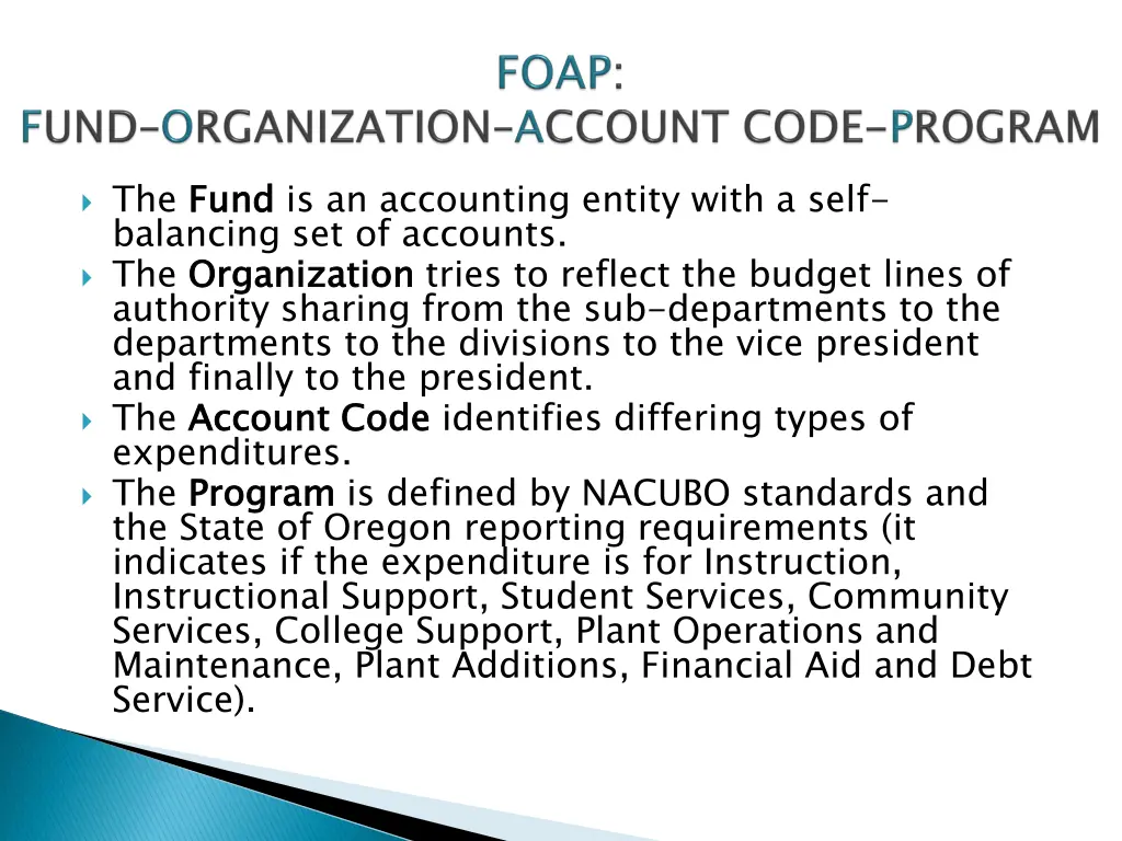 the fund balancing set of accounts