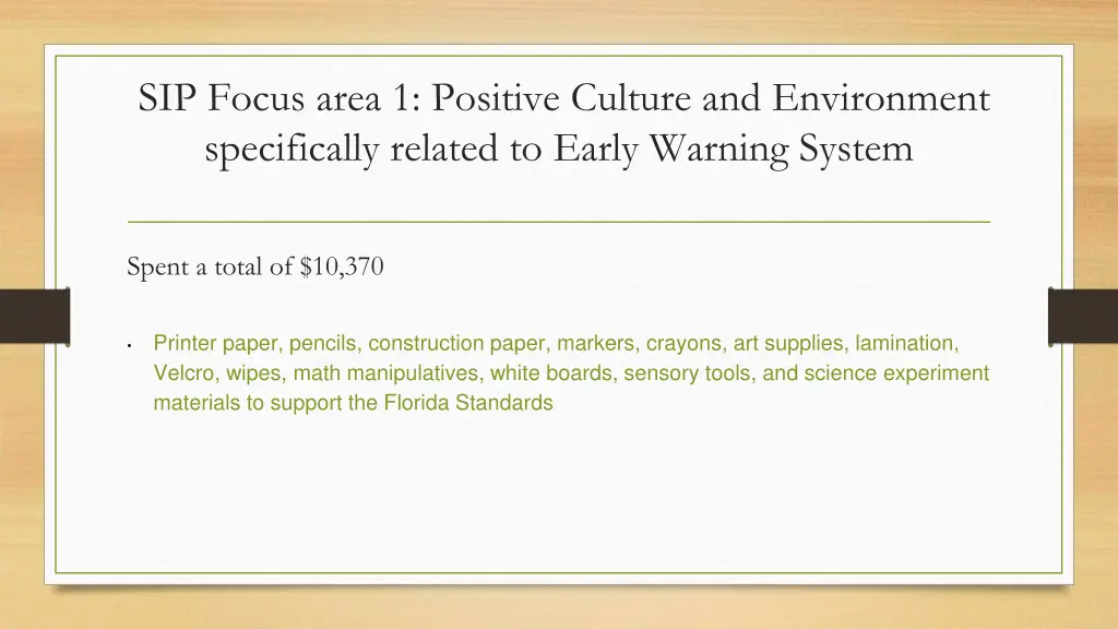sip focus area 1 positive culture and environment