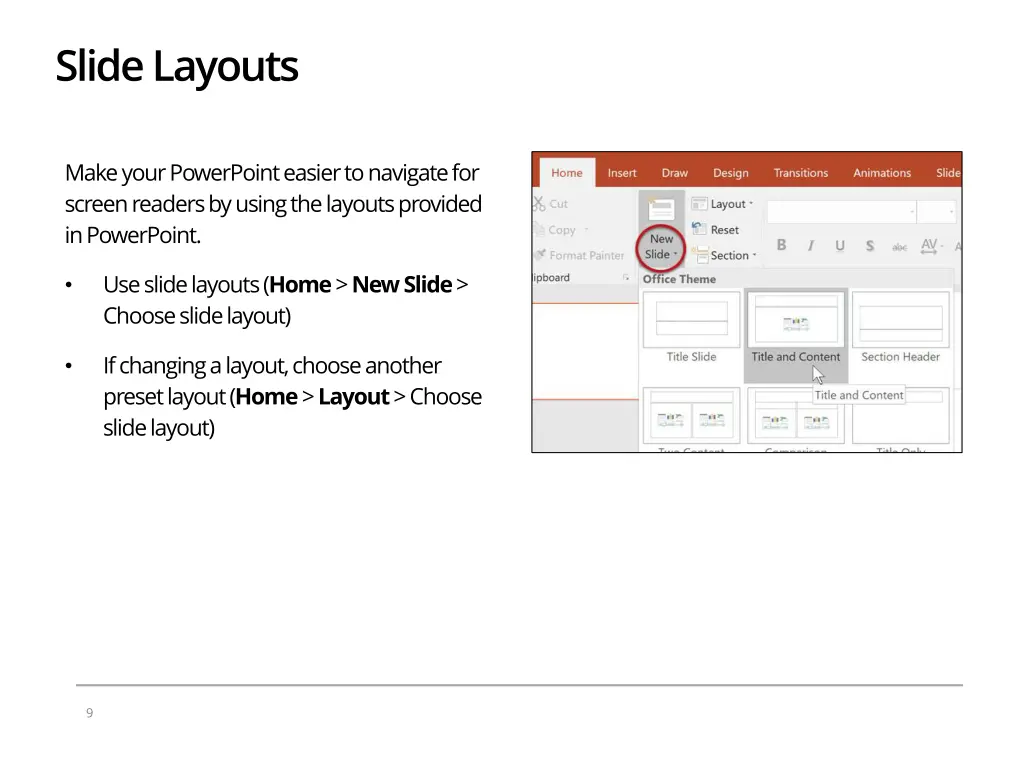 slide layouts