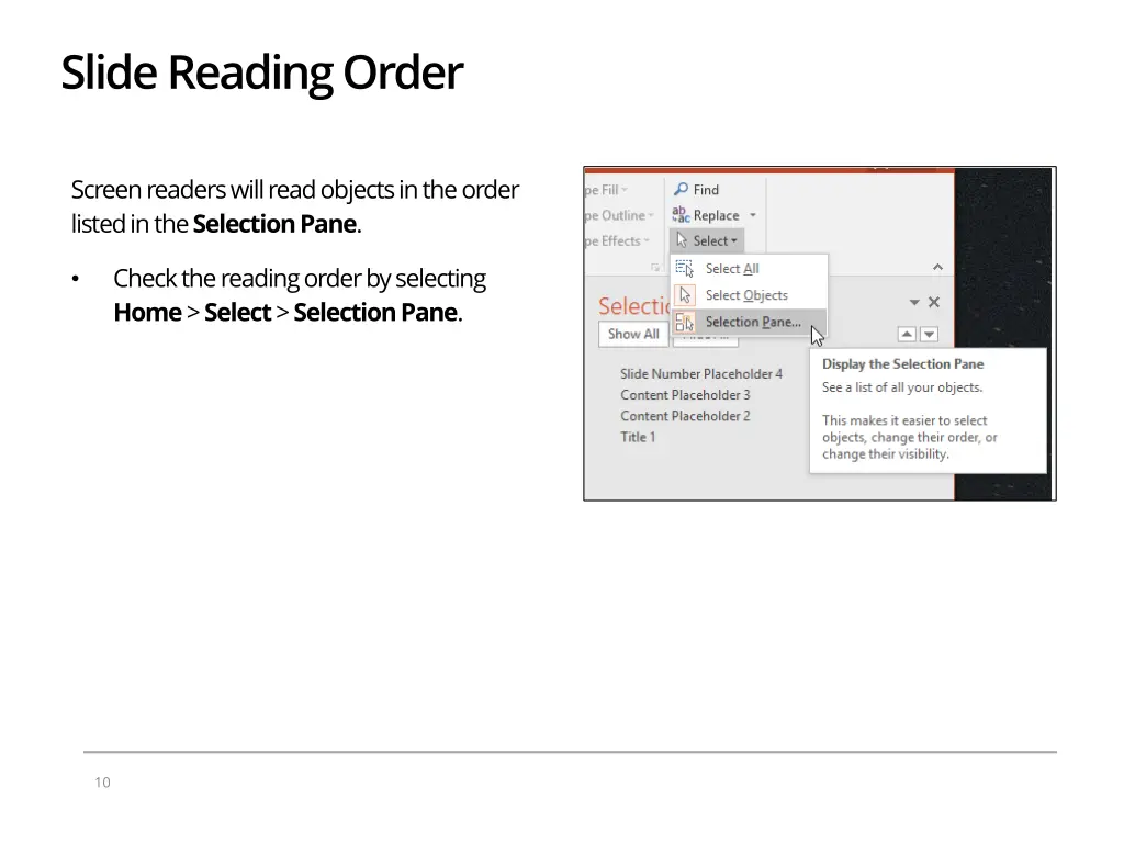 slide reading order