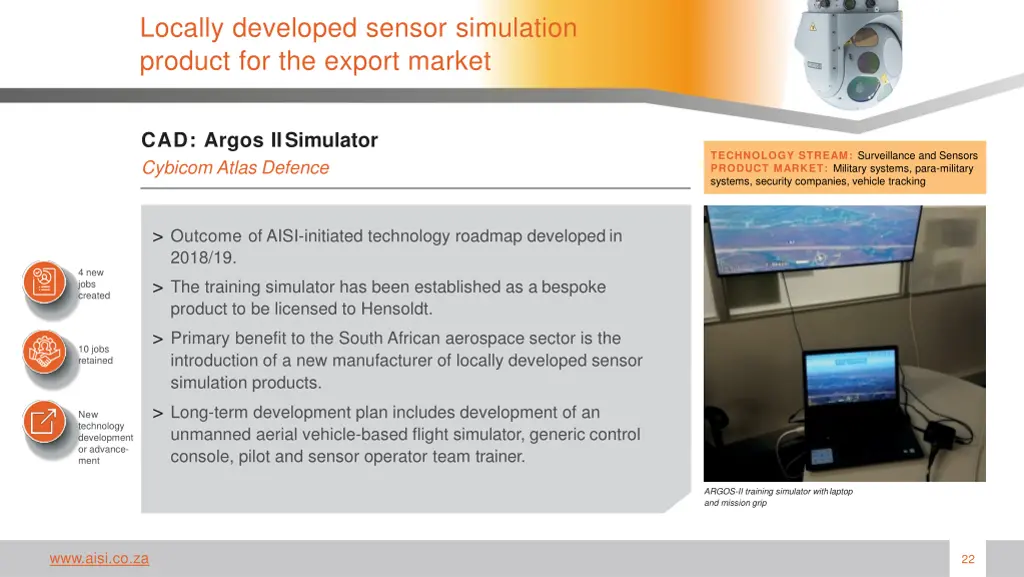 locally developed sensor simulation product
