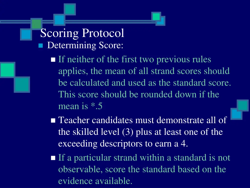 scoring protocol determining score if neither