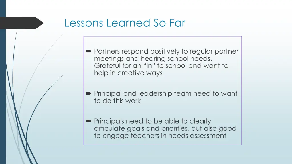 lessons learned so far